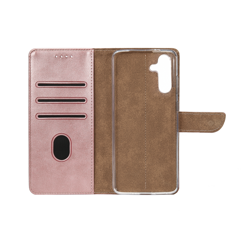 Rixus Bookcase For Samsung Galaxy A16 4G A165F, 5G A166B Pink