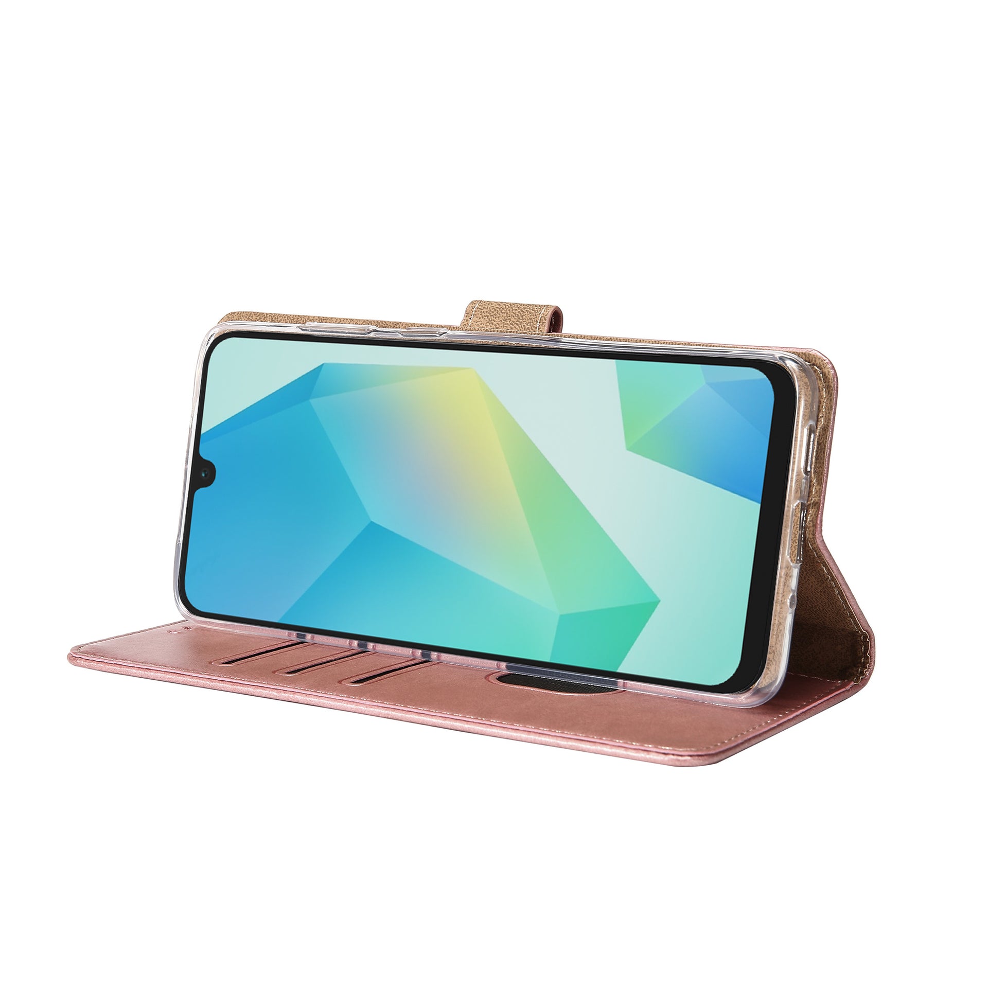 Rixus Bookcase For Samsung Galaxy A16 4G, A16 5G Pink