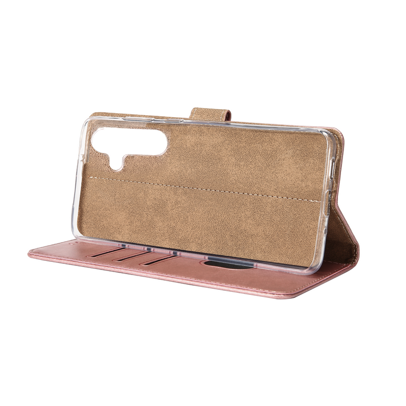 Rixus Bookcase For Samsung Galaxy A16 4G A165F, 5G A166B Pink