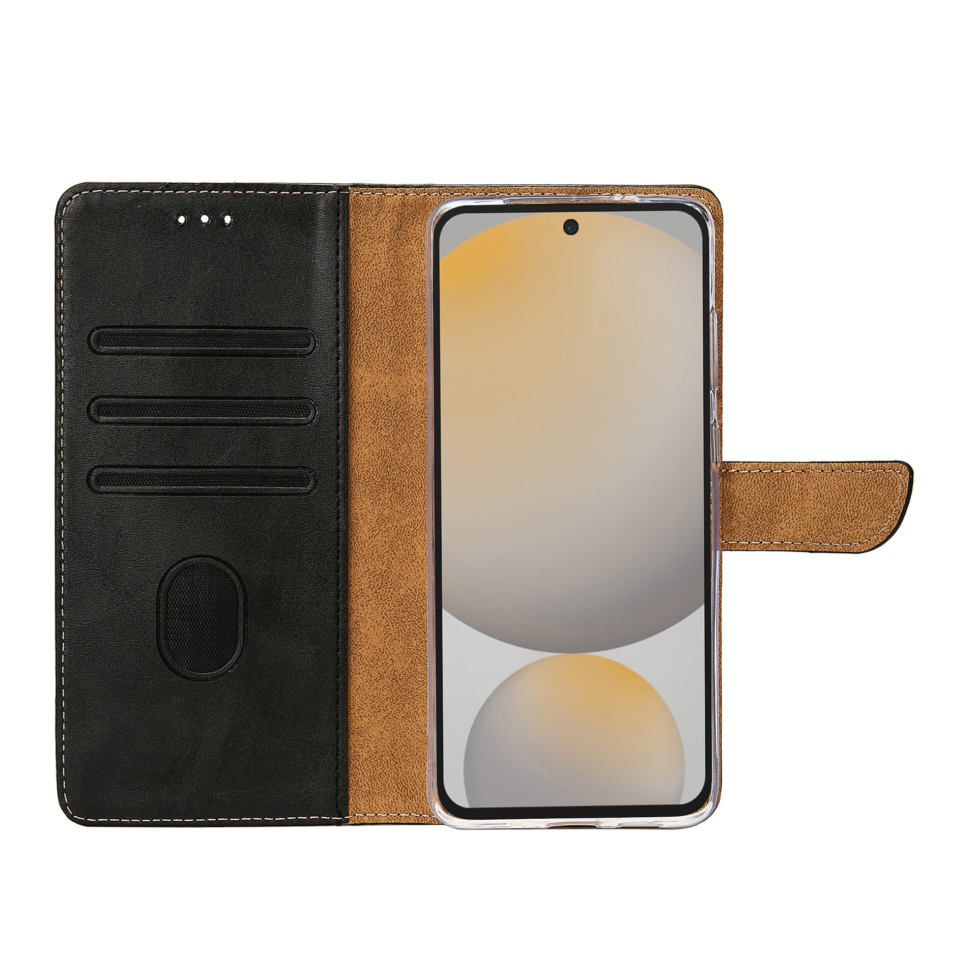 Rixus Bookcase For Samsung Galaxy S24 FE Black