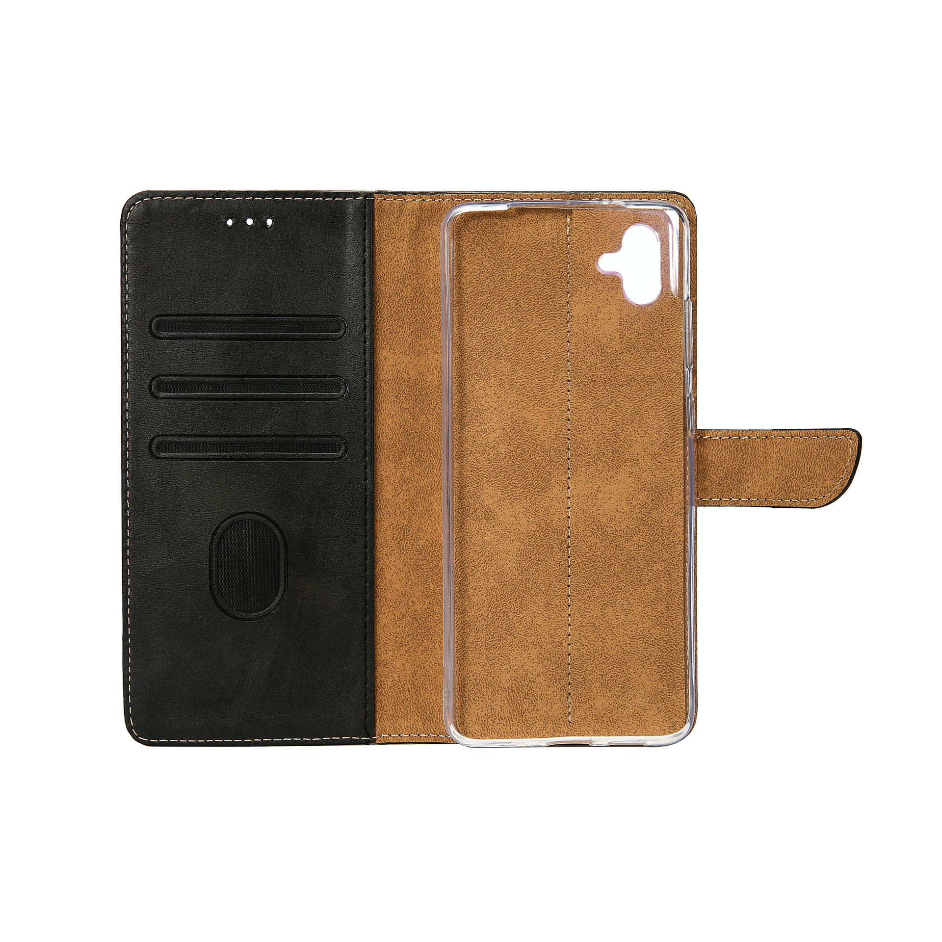 Rixus Bookcase For Samsung Galaxy A06 Black