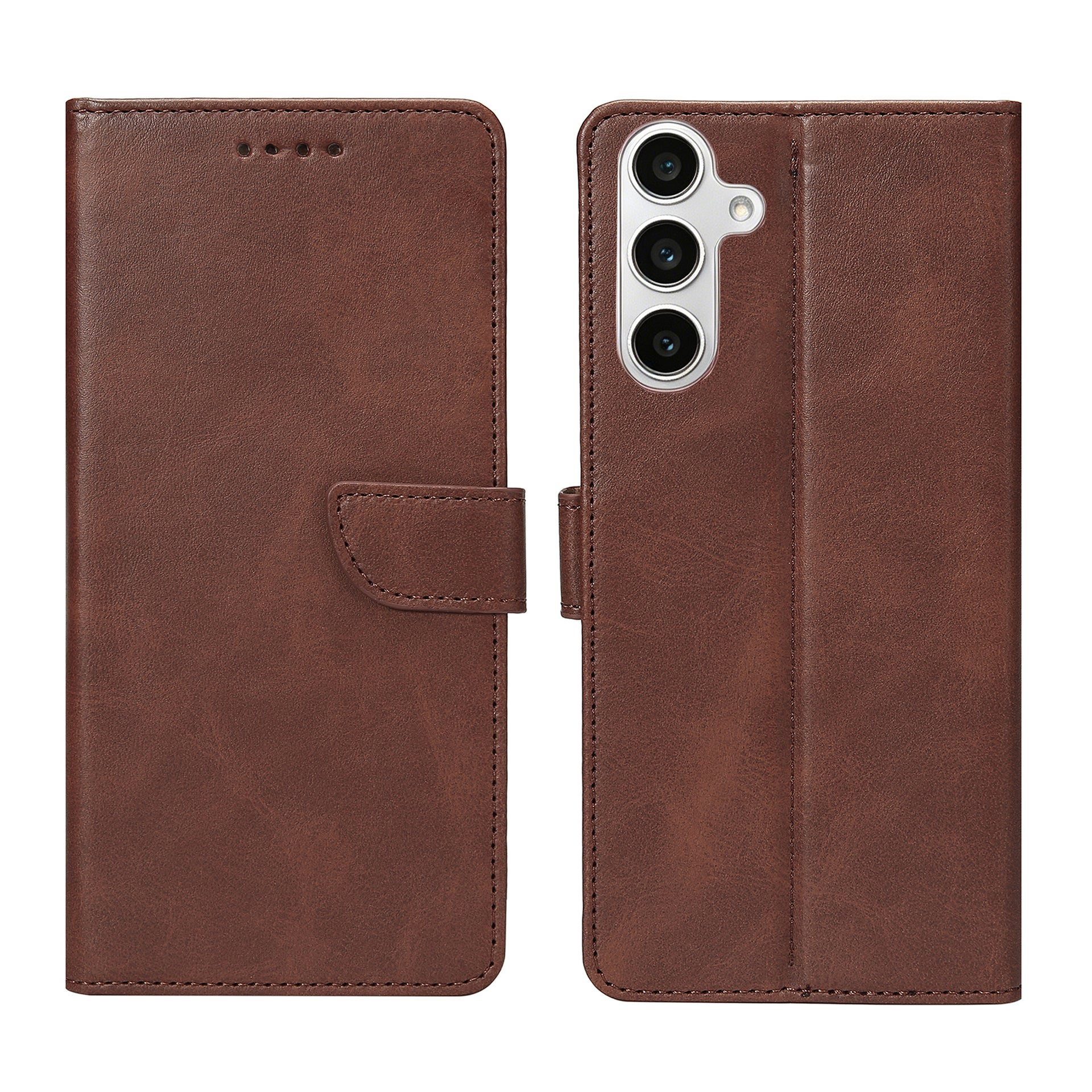 Rixus Bookcase For Samsung Galaxy S24 FE Brown