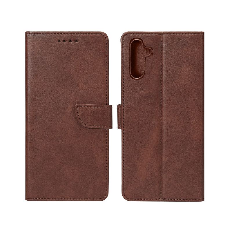 Rixus Bookcase For Samsung Galaxy S24 FE S721B Brown