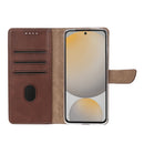 Rixus Bookcase For Samsung Galaxy S24 FE Brown