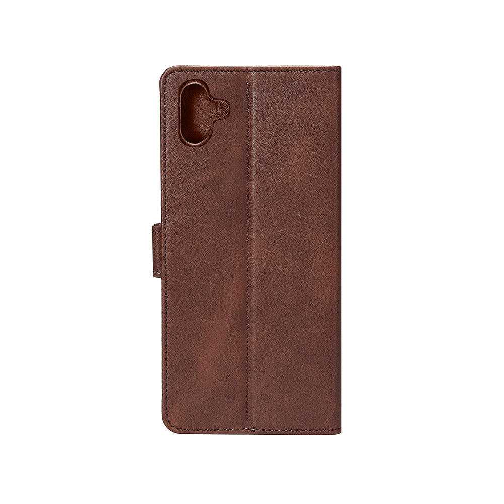 Rixus Bookcase For Samsung Galaxy A06 Brown