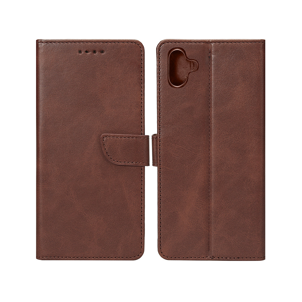Rixus Bookcase For Samsung Galaxy A06 Brown