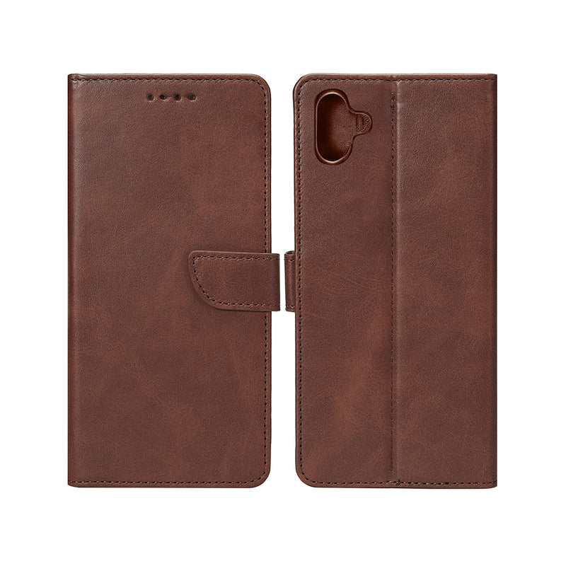Rixus Bookcase For Samsung Galaxy A06 A065F Brown