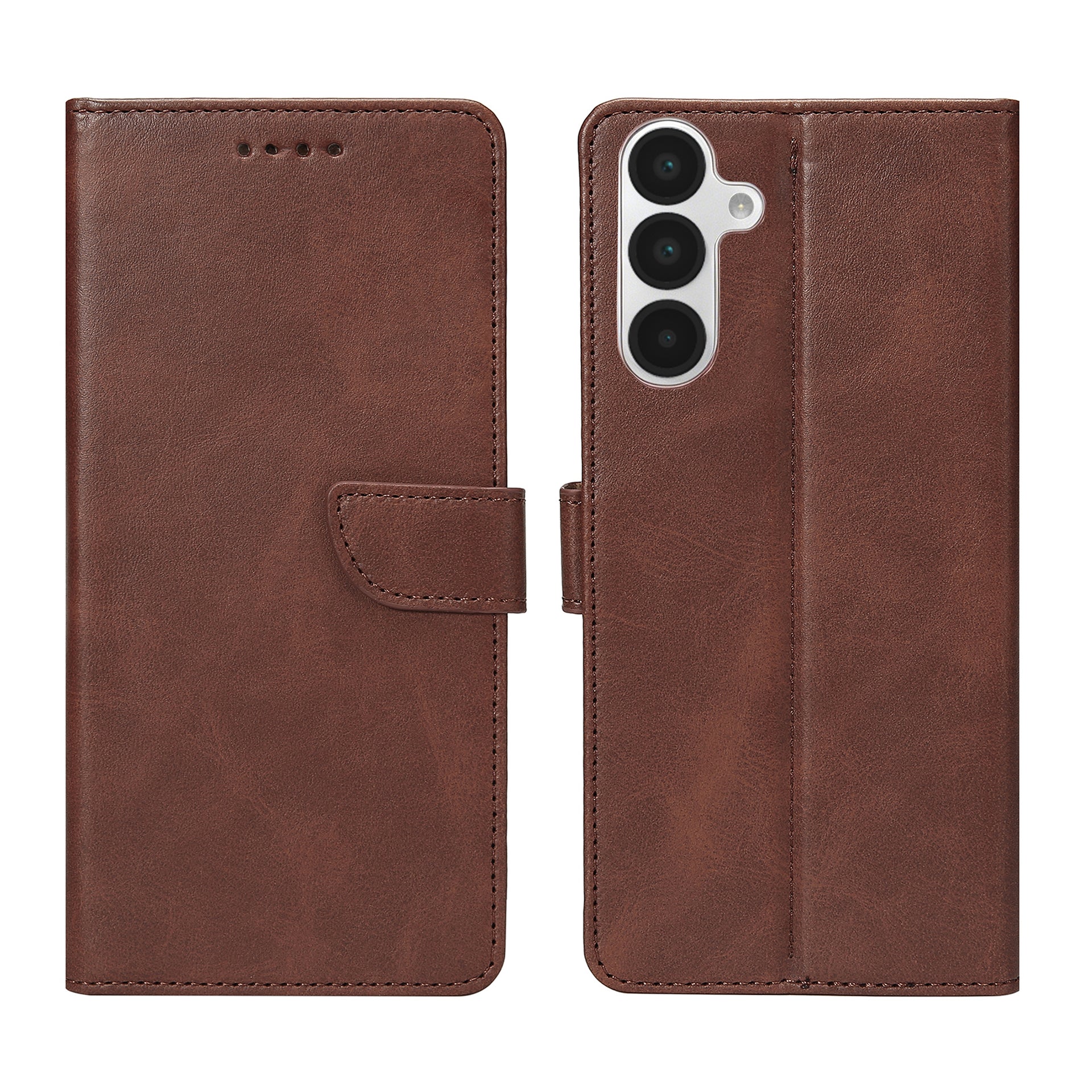 Rixus Bookcase For Samsung Galaxy A16 4G, 5G Brown