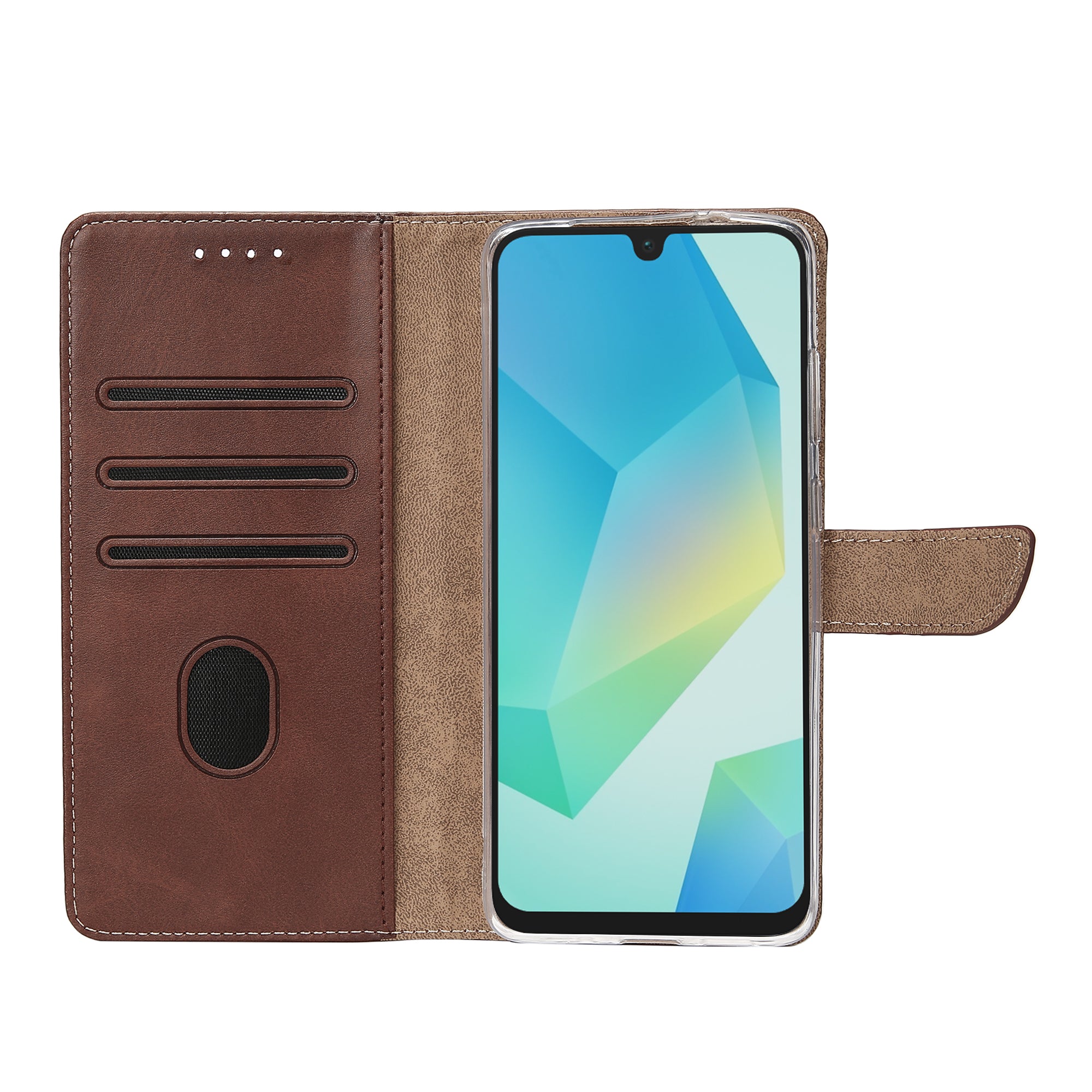 Rixus Bookcase For Samsung Galaxy A16 4G, 5G Brown