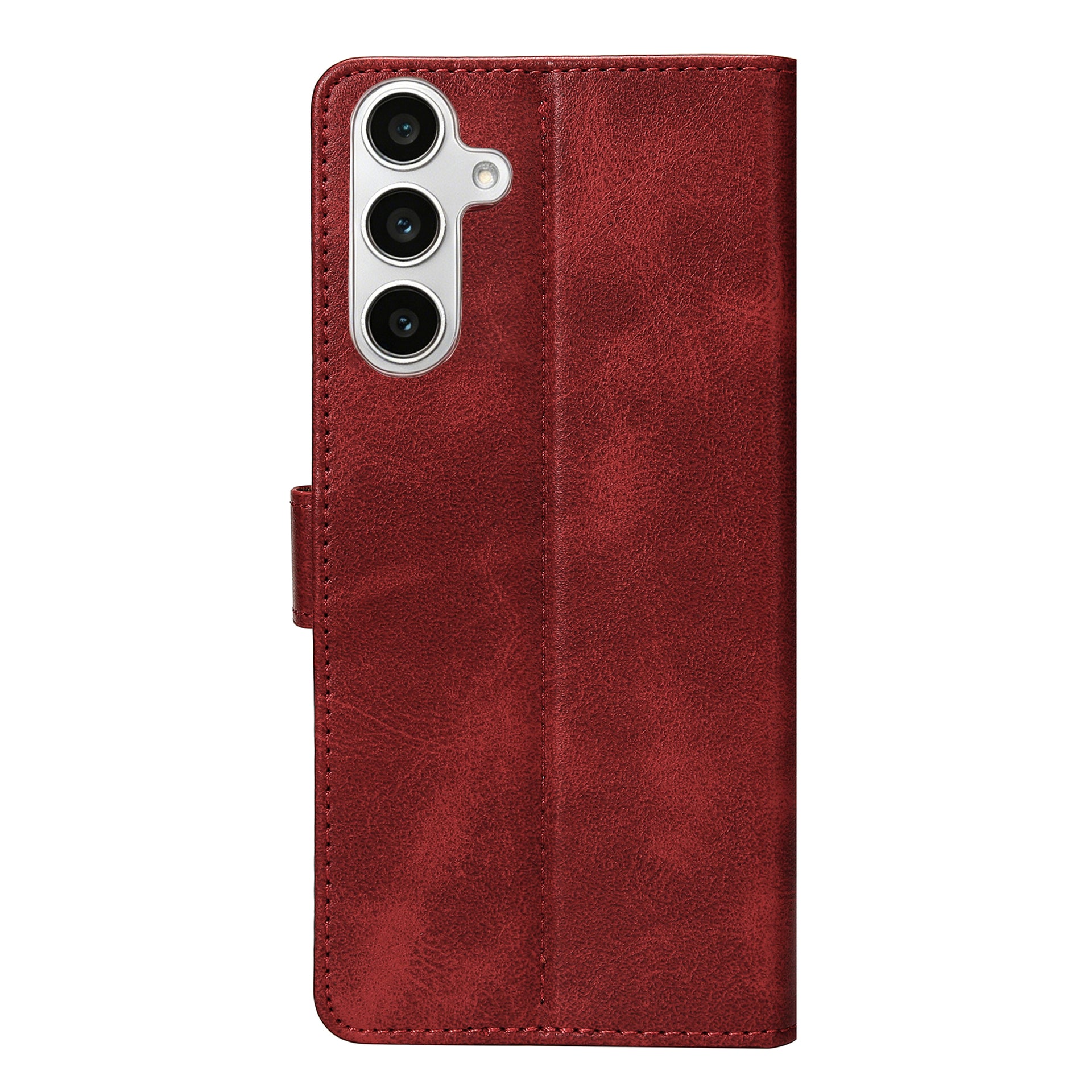 Rixus Bookcase For Samsung Galaxy S24 FE Dark Red