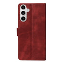 Rixus Bookcase For Samsung Galaxy S24 FE Dark Red