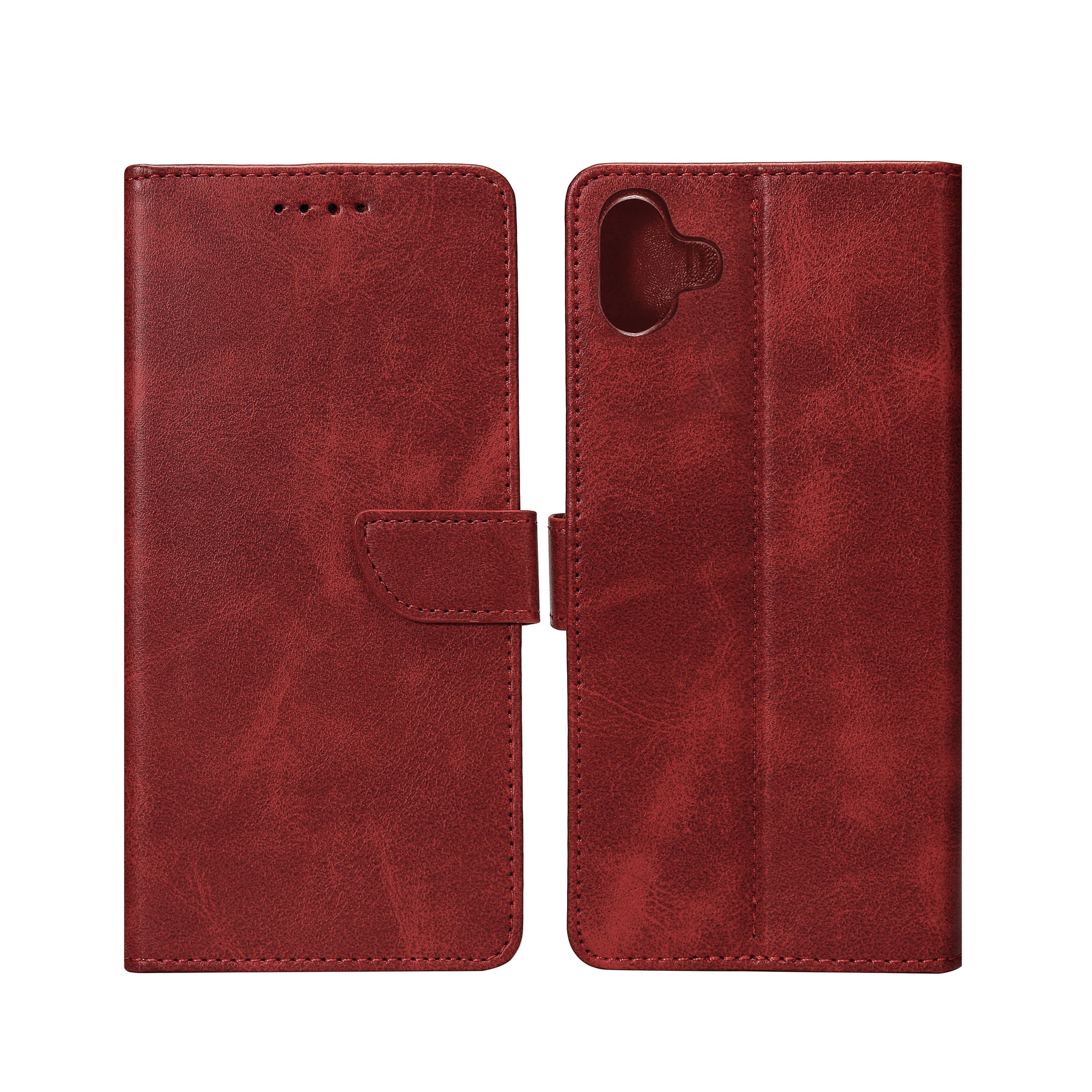 Rixus Bookcase For Samsung Galaxy A16 4G, 5G Dark Red