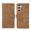 Rixus Bookcase For Samsung Galaxy S24 FE Light Brown
