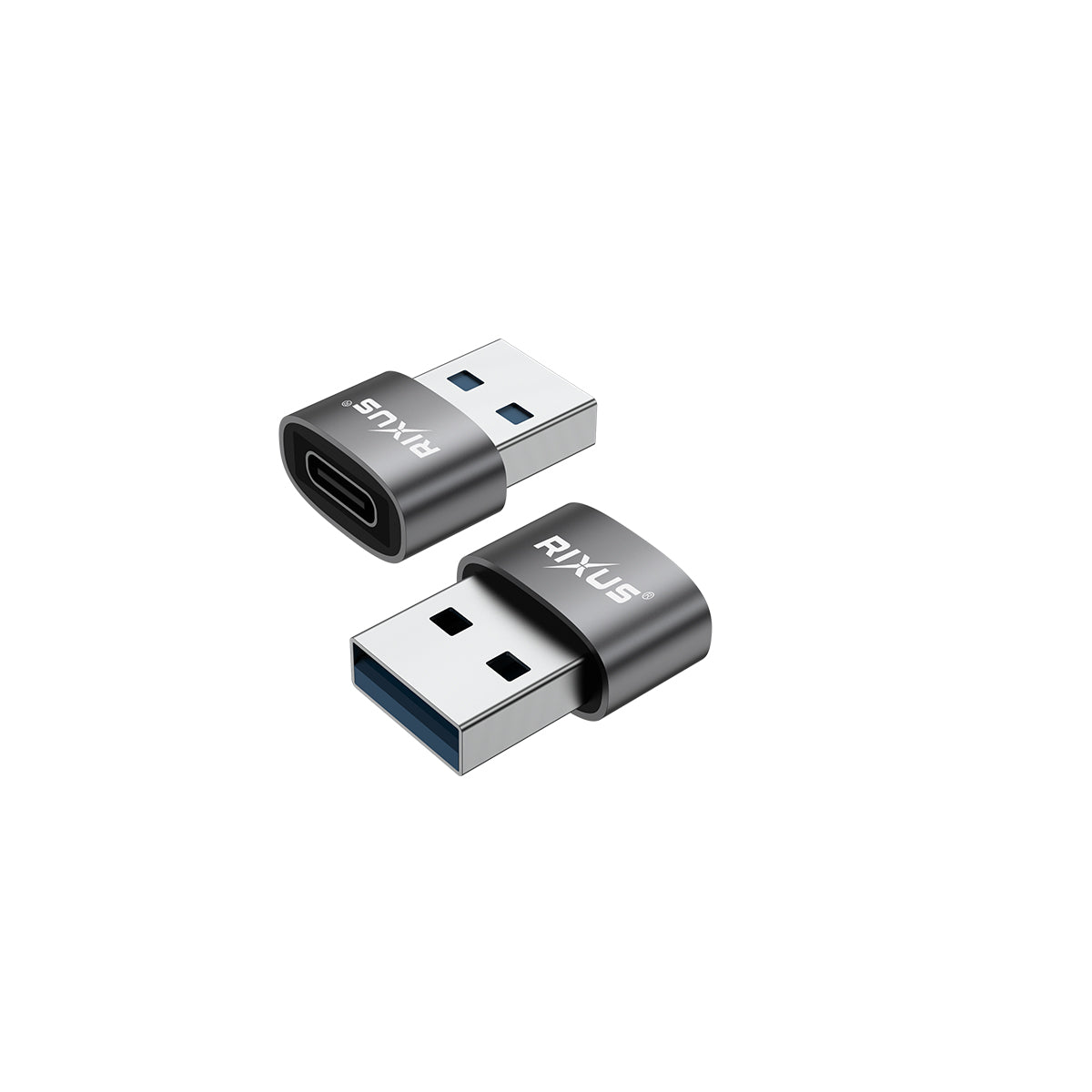 Rixus RXOTG01 USB-C To USB-A OTG Adapter Space Gray (2-Pack)