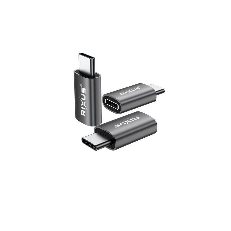 Rixus RXOTG03 USB-C To Lightning OTG Adapter Space Gray (2-Pack)