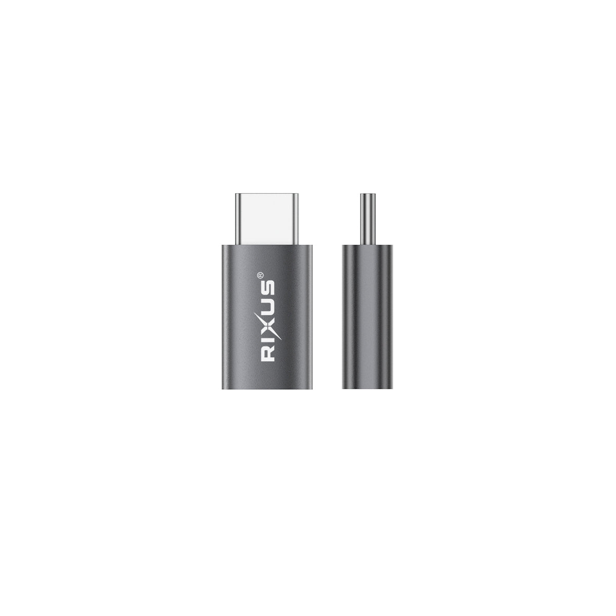 Rixus RXOTG03 USB-C To Lightning Connector OTG Adapter Space Gray (2-Pack)