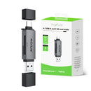 Rixus RXCR02 4-1 USB 3.0, USB-C To SD/TF Card Reader Space Gray