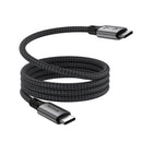 Rixus RXUC03 Magnetic USB-C 4.0 To USB-C Cable Easy Roll Up 1.5m 100W Space Gray