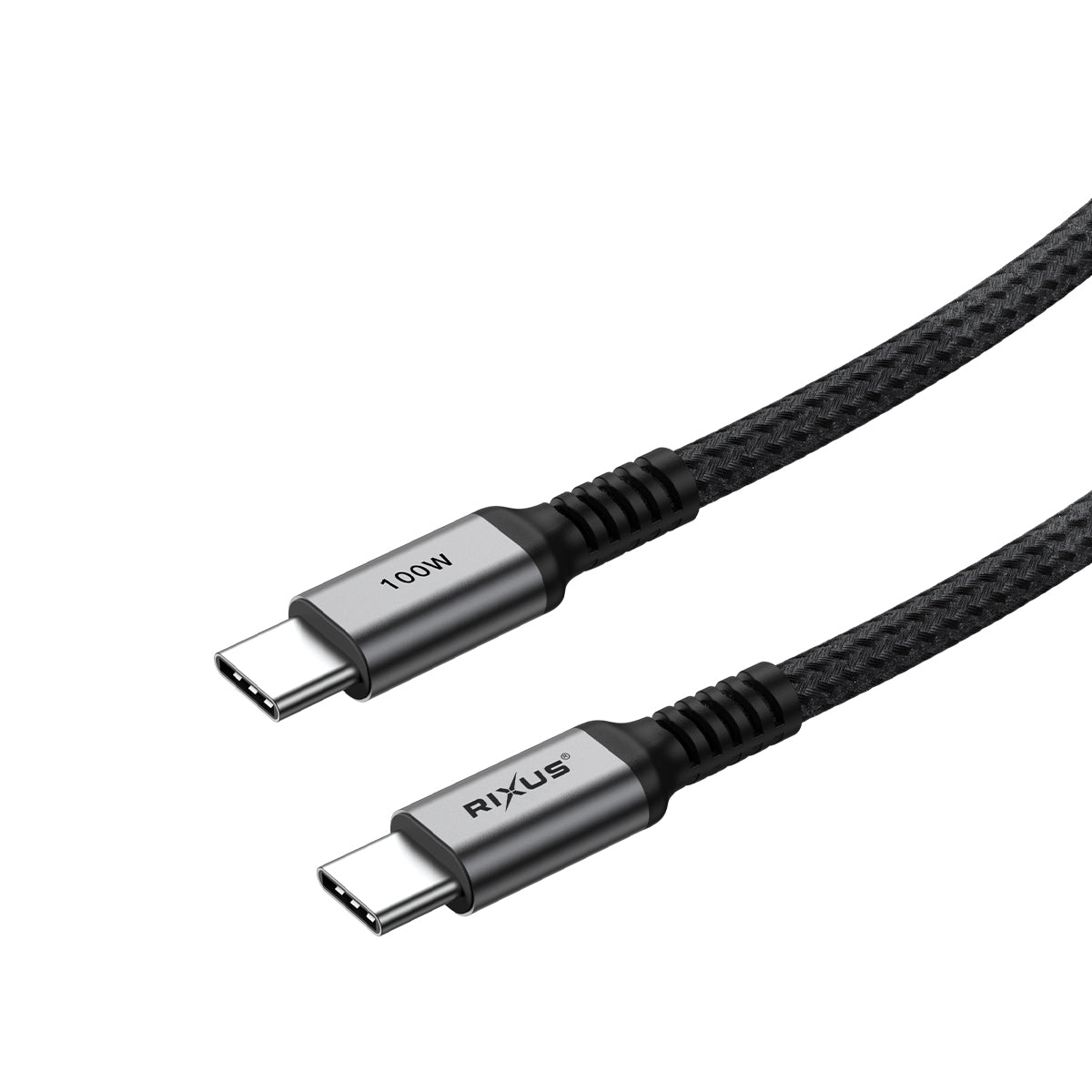 Rixus RXUC04 USB-C 2.0 To USB-C Cable 1m 100W Space Gray