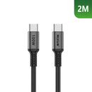 Rixus RXUC05 USB-C 2.0 To USB-C Cable 2m 100W Space Gray