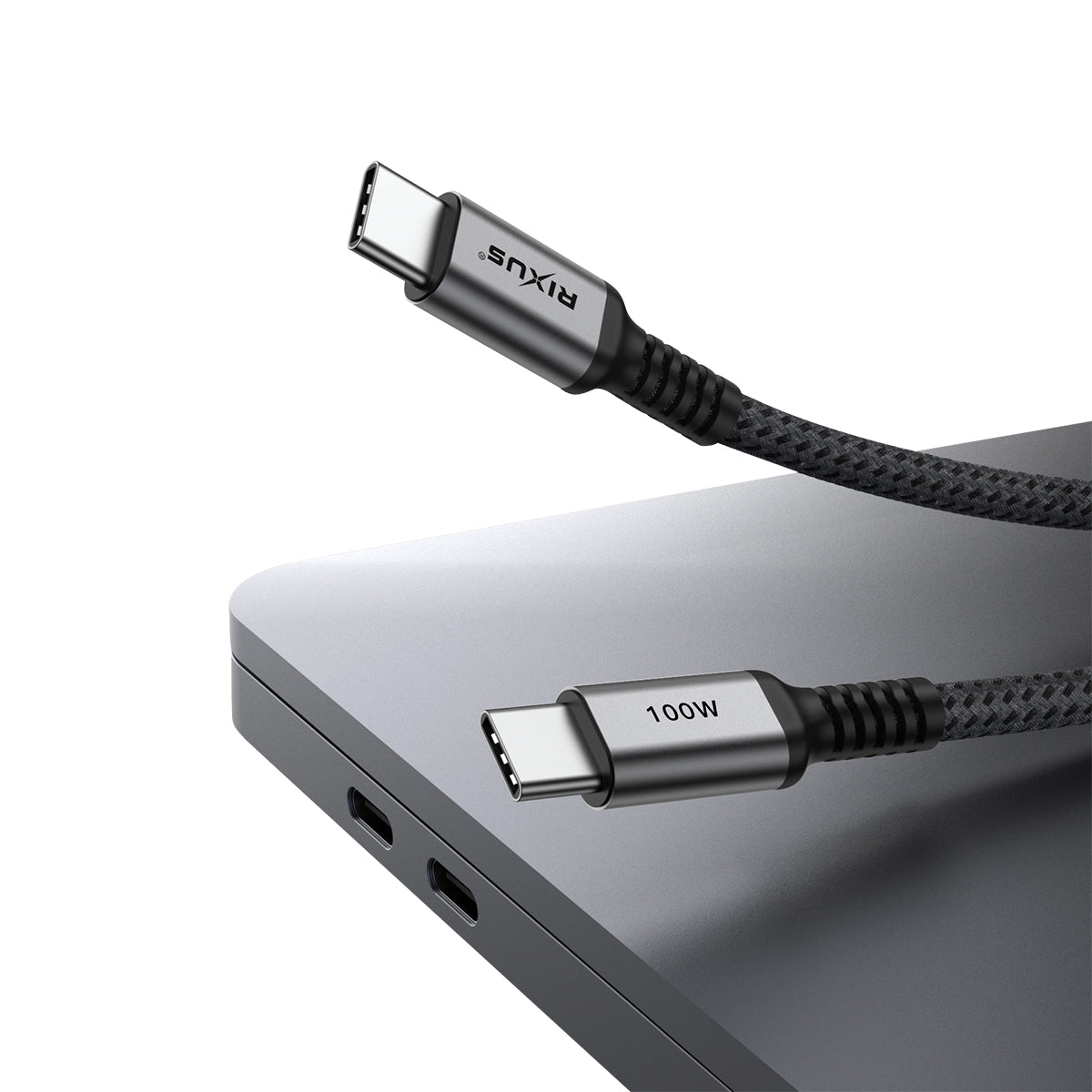 Rixus RXUC06 USB-C 2.0 To USB-C Cable 3m 100W Space Gray