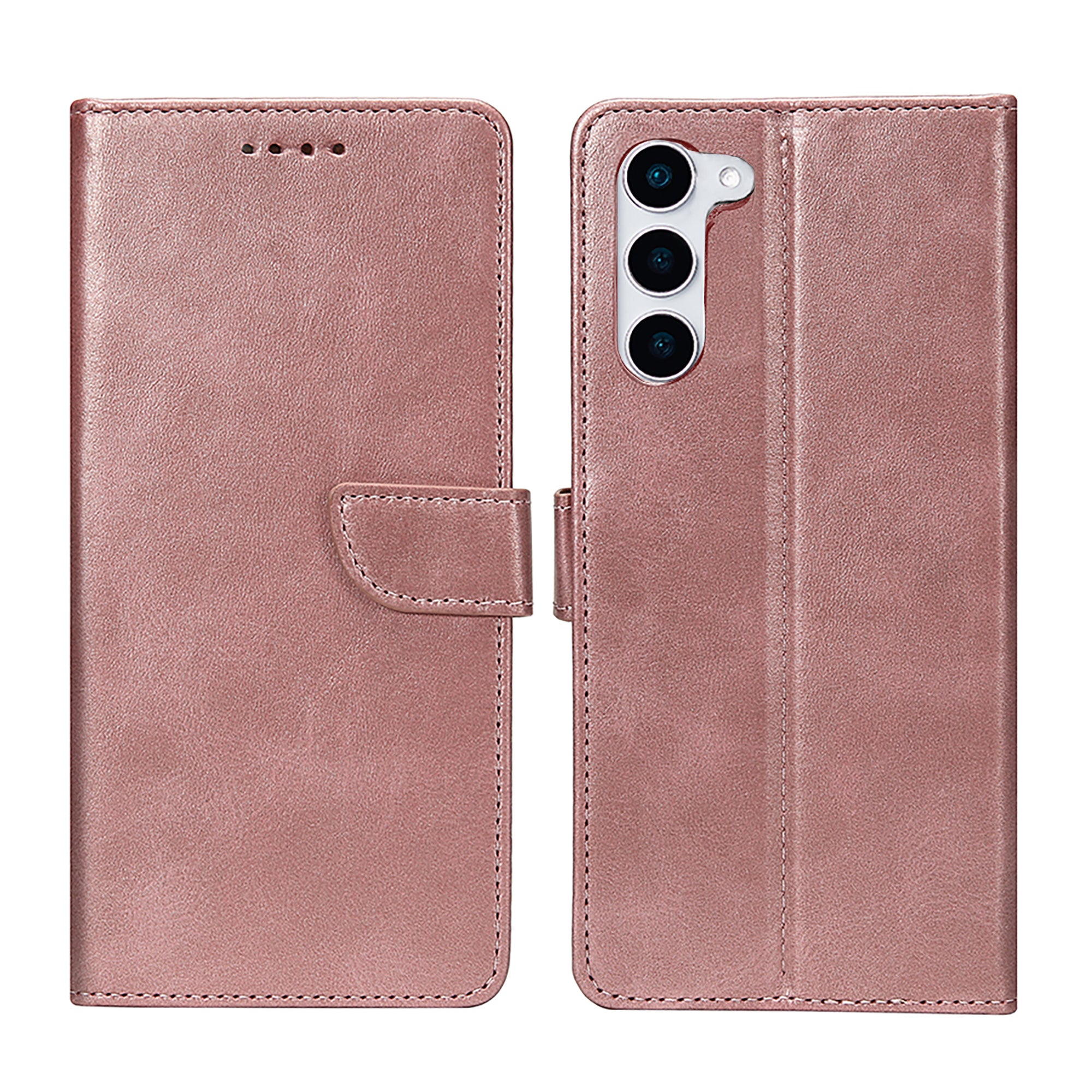 Rixus Bookcase For Samsung Galaxy S23 Pink