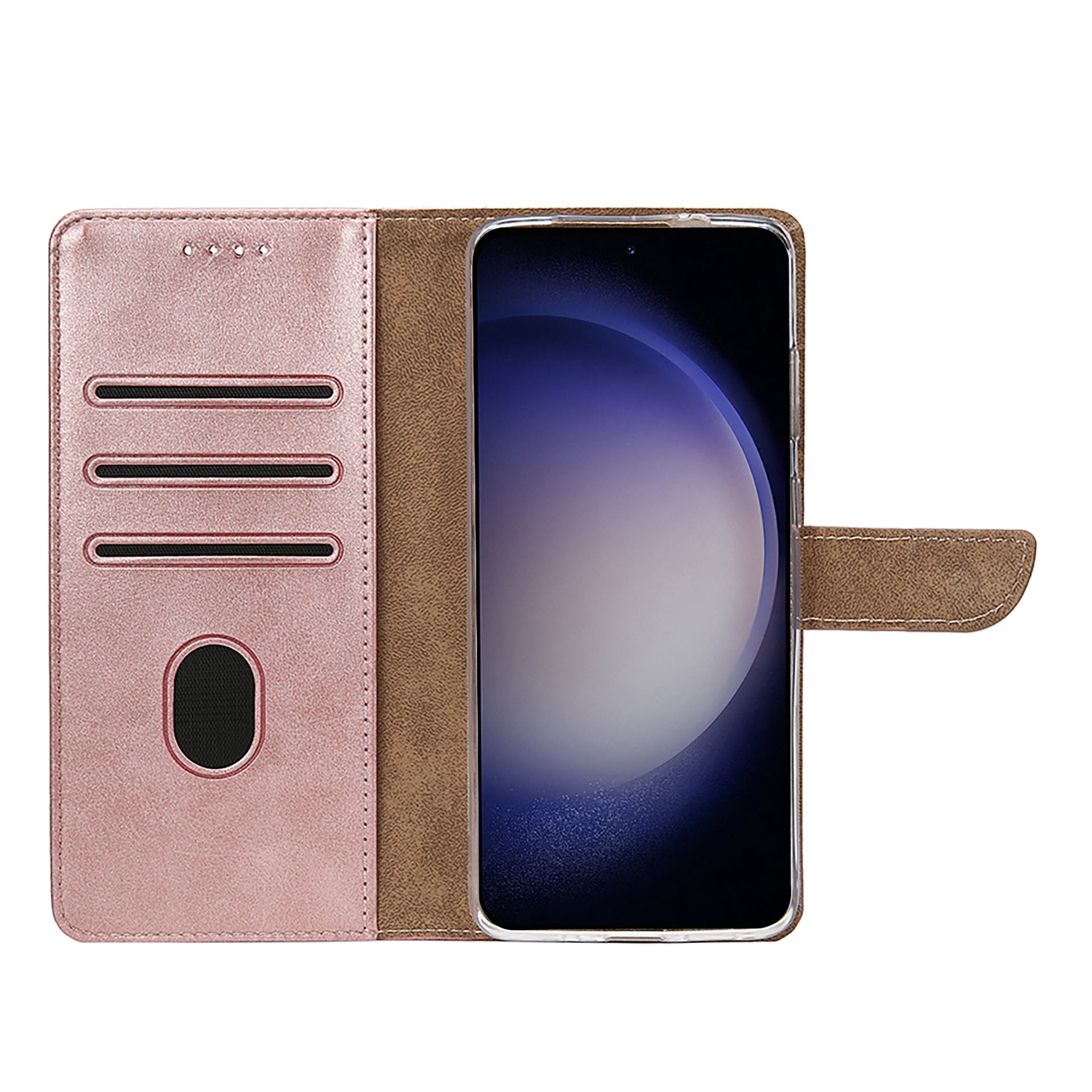 Rixus Bookcase For Samsung Galaxy S23 Pink