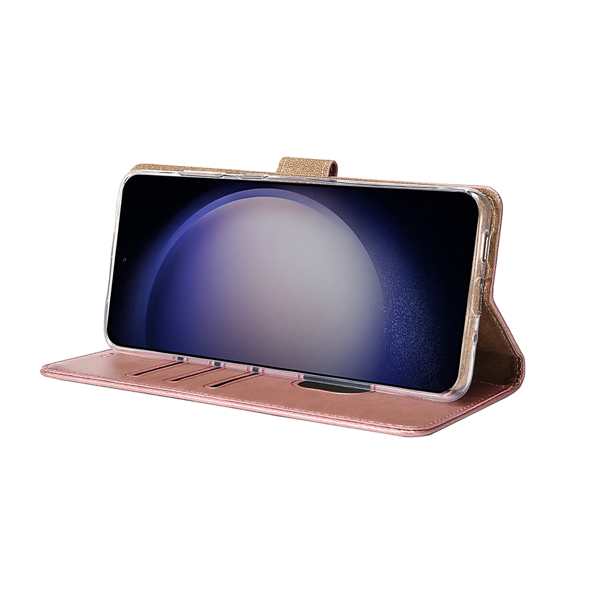Rixus Bookcase For Samsung Galaxy S23 Pink