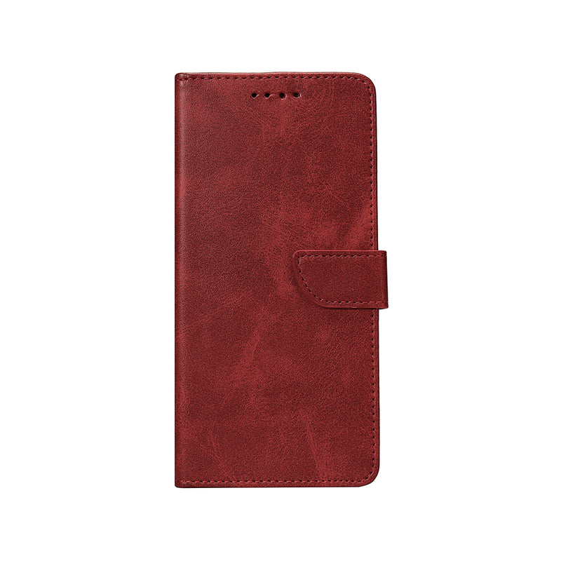Rixus Bookcase For Samsung Galaxy S23 Ultra Dark Red