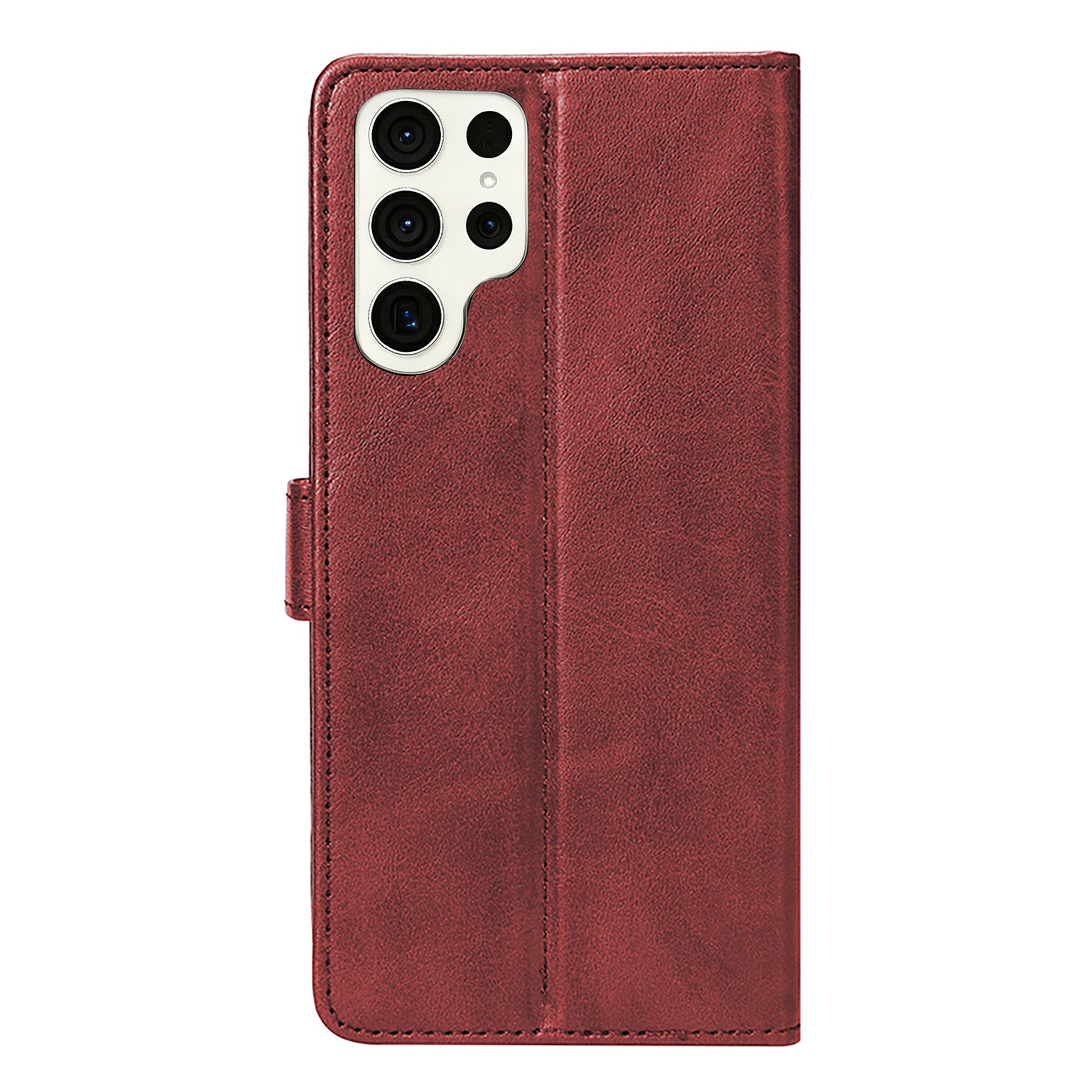 Rixus Bookcase For Samsung Galaxy S23 Ultra Dark Red