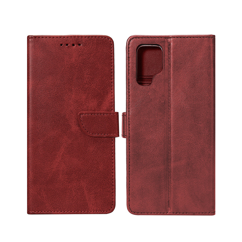 Rixus Bookcase For Samsung Galaxy S23 Ultra Dark Red
