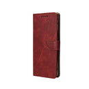 Rixus Bookcase For Samsung Galaxy S23 Ultra Dark Red