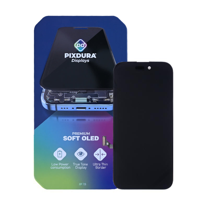 PIXDURA For iPhone 15 Display And Digitizer Soft-OLED Premium (IC Removable)