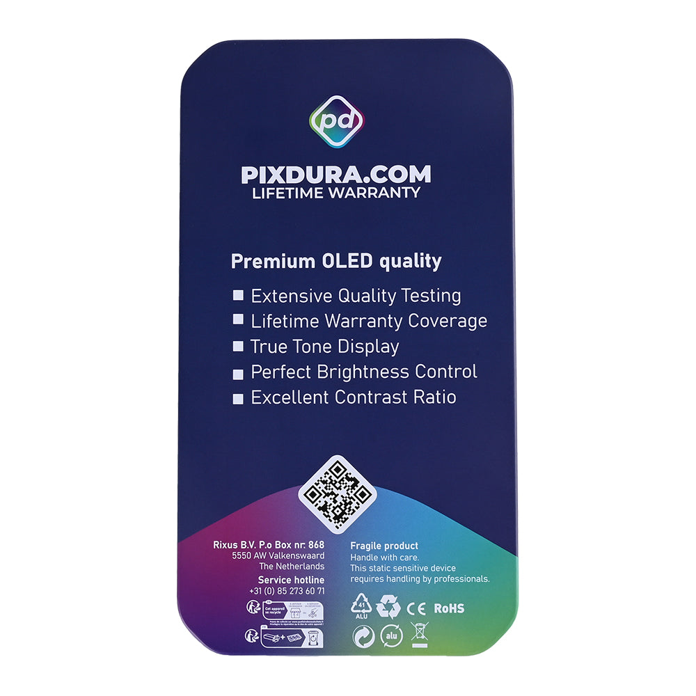 PIXDURA For Apple iPhone 15 Display And Digitizer Soft-OLED Premium (IC Removable) (60Hz)