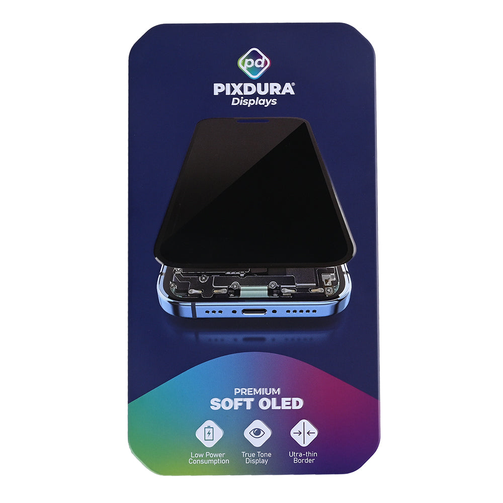 PIXDURA For Apple iPhone 15 Display And Digitizer Soft-OLED Premium (IC Removable) (60Hz)