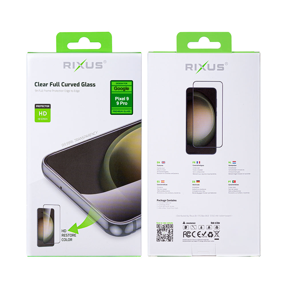 Rixus Clear HD Ultra Line Tempered Glass For Google Pixel 9, 9 Pro, 10, 10 Pro, 11, 11 Pro