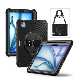Rixus RXTC08 Anti Shock Case For Apple iPad Air 13 inch (2024, 2025, 2025), iPad Pro 12.9 inch (2018, 2020, 2021, 2022) Black