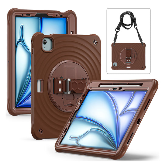 Rixus RXTC08 Anti Shock Case For Apple iPad Air 13 inch (2024, 2025, 2026), iPad Pro 12.9 inch (2018, 2020, 2021, 2022) Chocolate