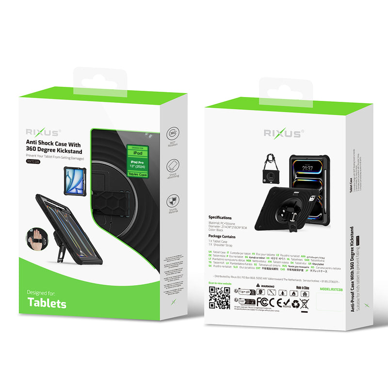 Rixus RXTC08 Anti Shock Case For Apple iPad Pro 13 inch (2024) Black