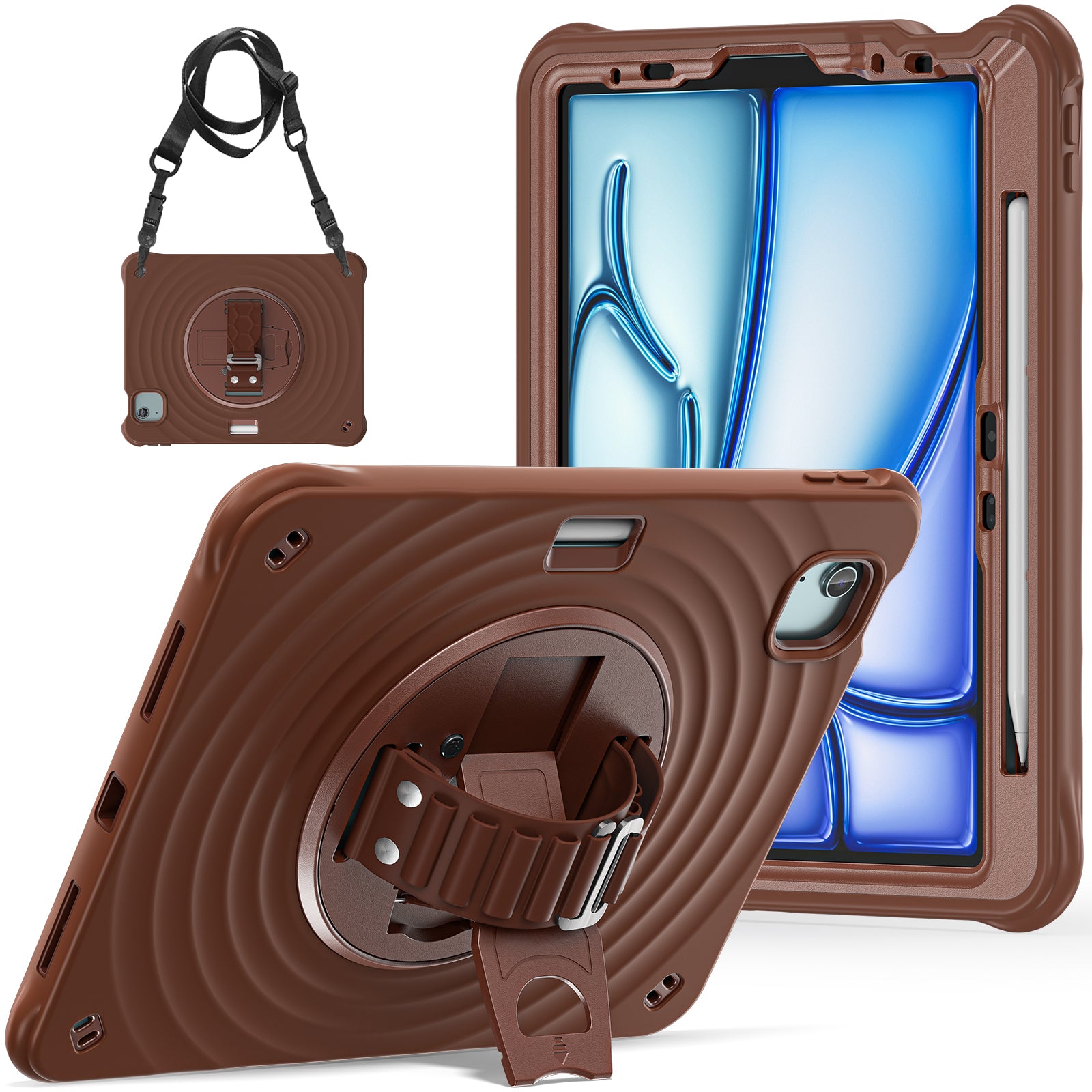 Rixus RXTC08 Anti Shock Case For Apple iPad Pro 13 inch (2024) Chocolate