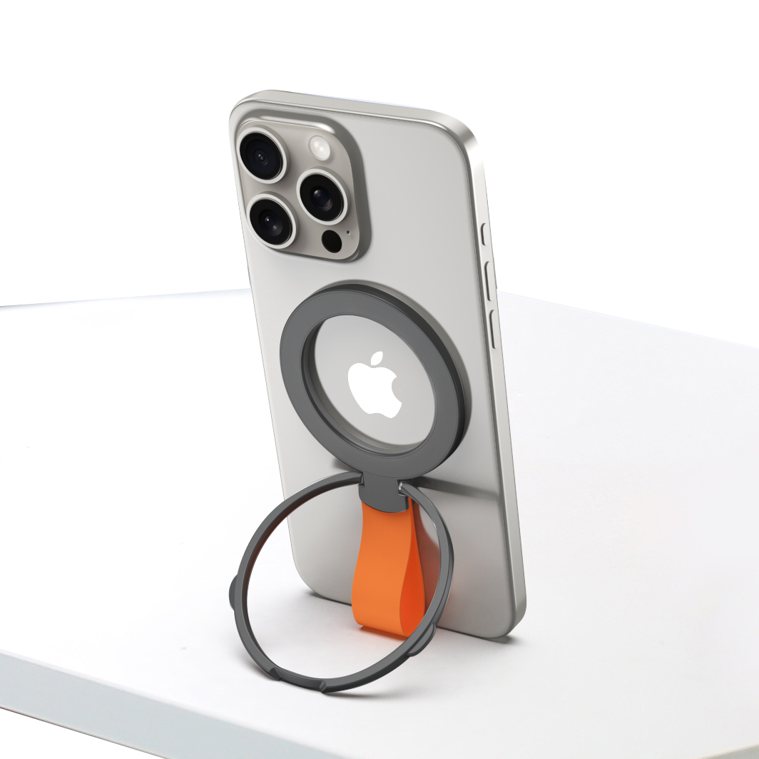 Rixus RXPH20BO Mobile Phone Holder With MagSafe Compatible Black And Orange