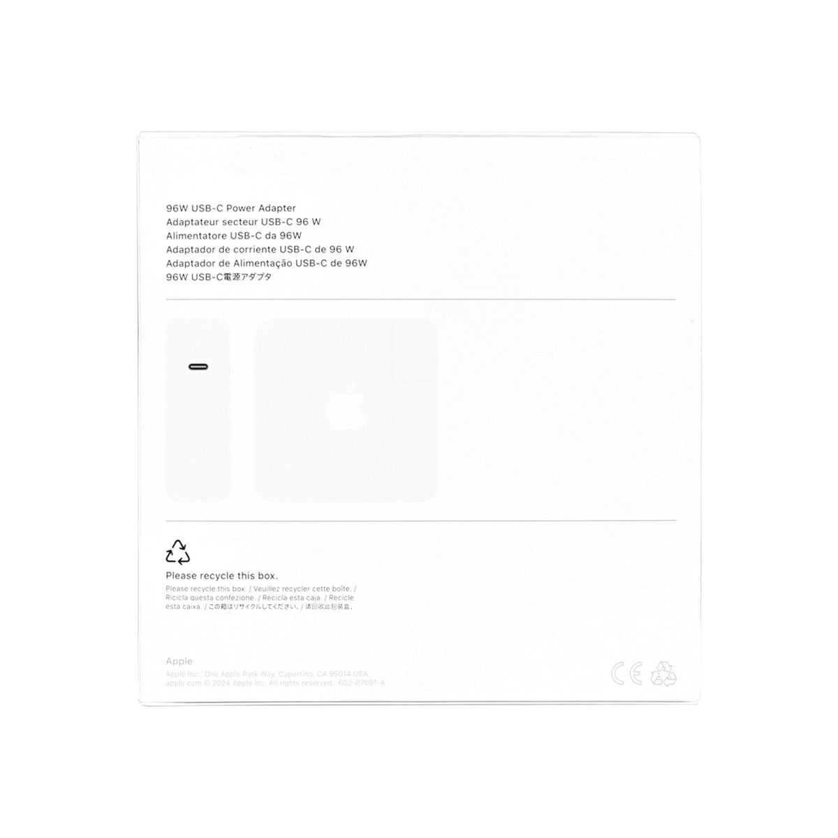 Apple 96W USB‑C Power Adapter (MW2L3ZM/A)