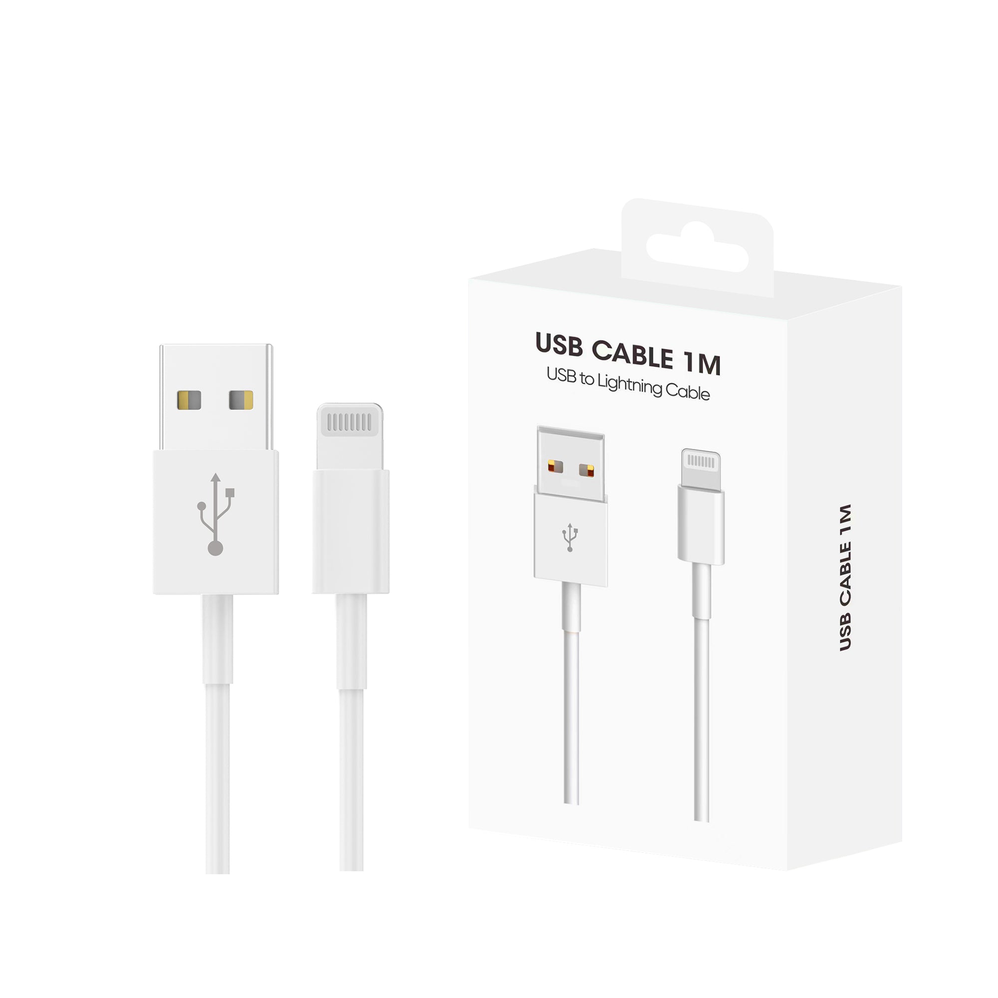 For Apple iPhone USB-A To Lightning Cable US2001M 100cm White Retail Box