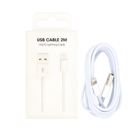 For Apple iPhone USB-A To Lightning Cable US2002M 200cm White Retail Box