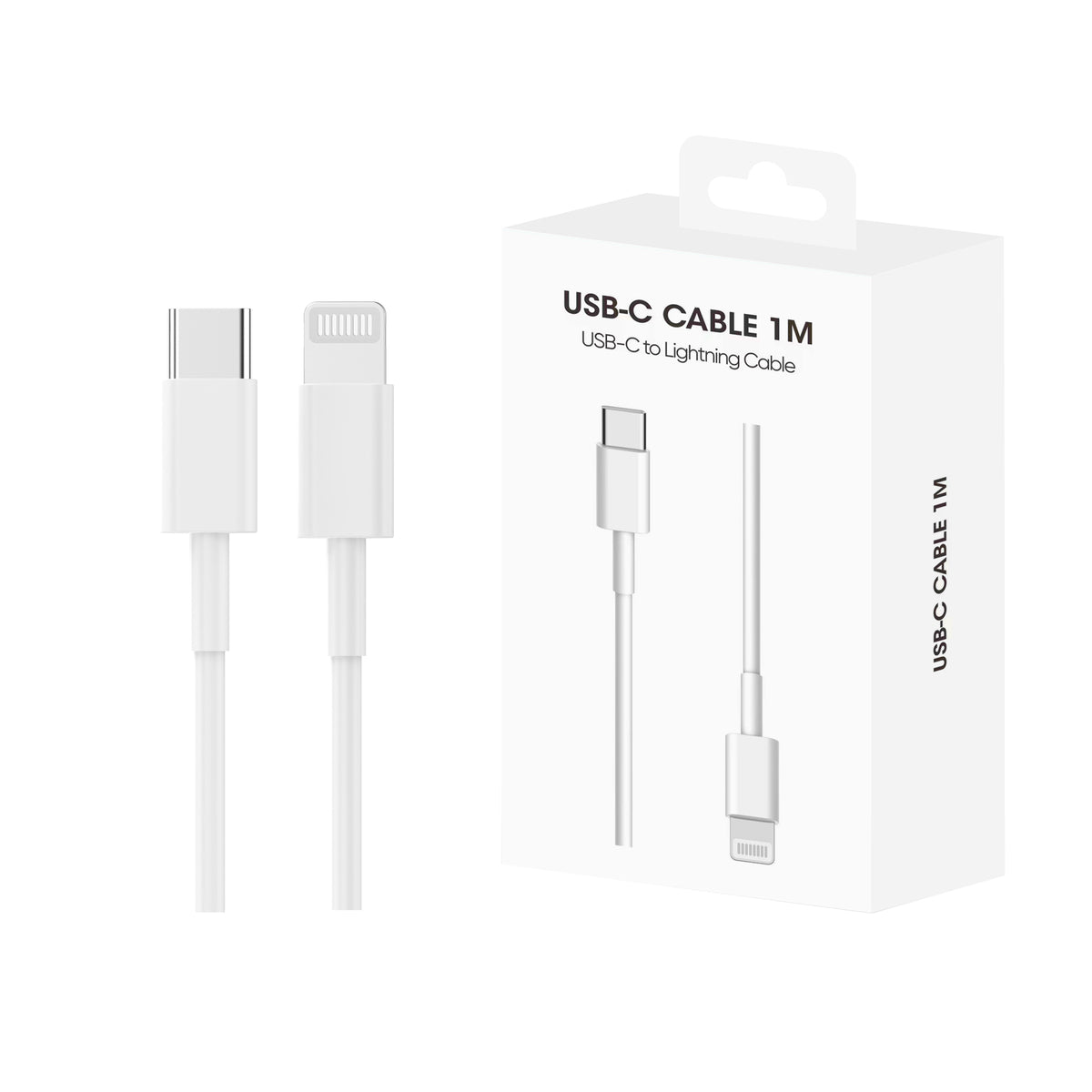 For Apple iPhone USB-C To Lightning Fast Charging Cable US6001M 100cm White Retail Box
