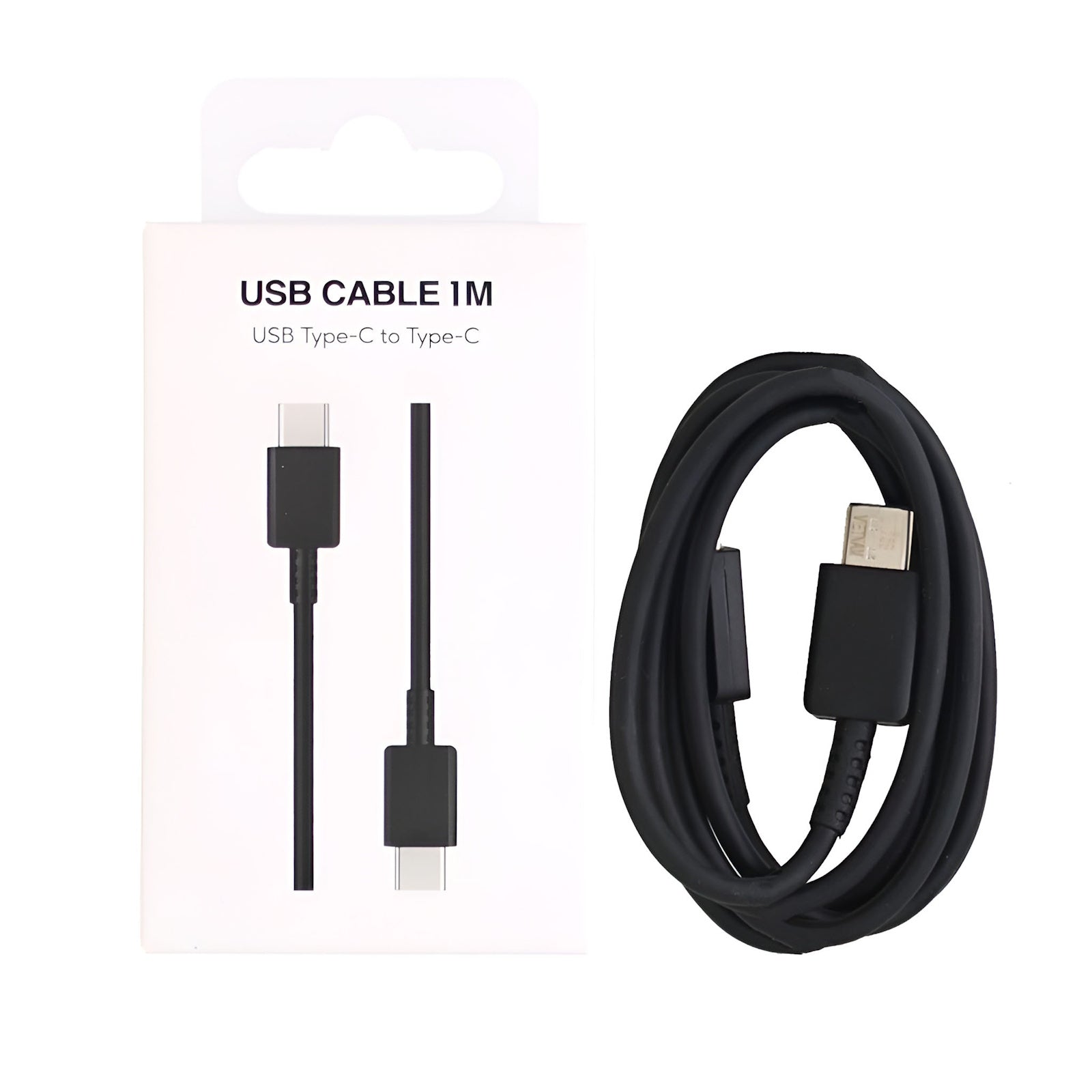 Data Cable US5001M USB-C To USB-C 100cm Black Retail Box