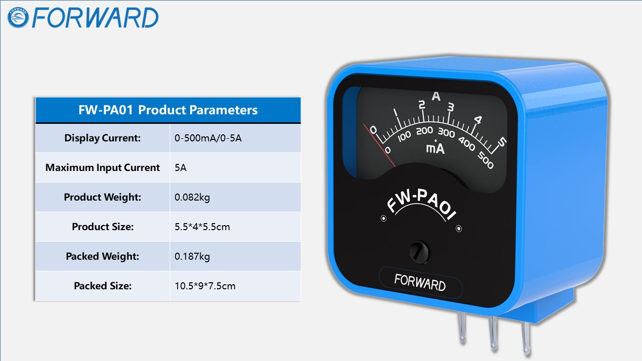 FORWARD FW-PA01 Precision Pointer Ammeter Blue