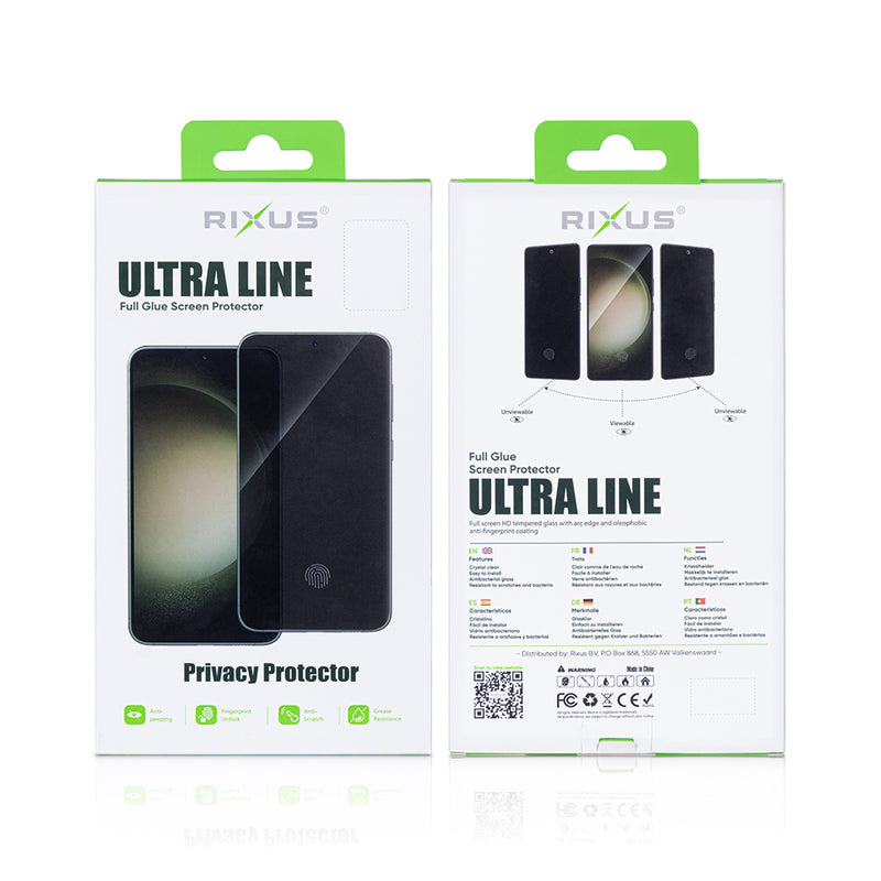 Rixus Privacy Ultra Line Tempered Glass For Samsung Galaxy S24 Plus, S25 Plus