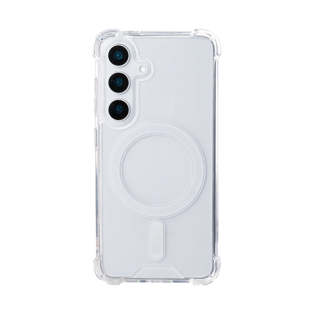 Rixus Anti-Burst Case With MagSafe Compatible For Samsung Galaxy S25 Transparent