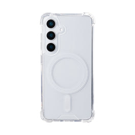 Rixus Anti-Burst Case With MagSafe Compatible For Samsung Galaxy S25 Transparent